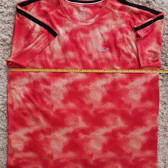 Acx Active Mens Short Sleeve Pullover T-Shirt Sports  Size XL Orange Camouflage - Picture 5 of 6